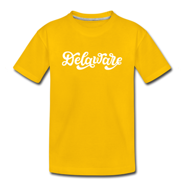 Delaware Toddler T-Shirt - Hand Lettered Delaware Toddler Tee - sun yellow