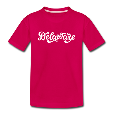 Delaware Toddler T-Shirt - Hand Lettered Delaware Toddler Tee - dark pink