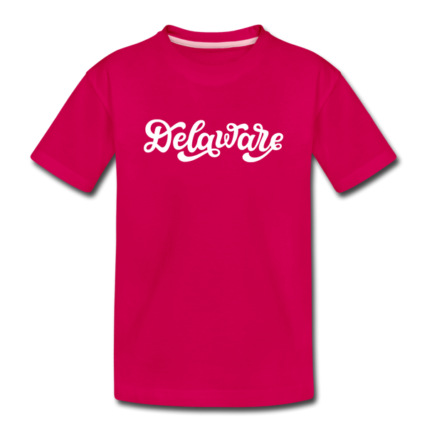 Delaware Toddler T-Shirt - Hand Lettered Delaware Toddler Tee - dark pink