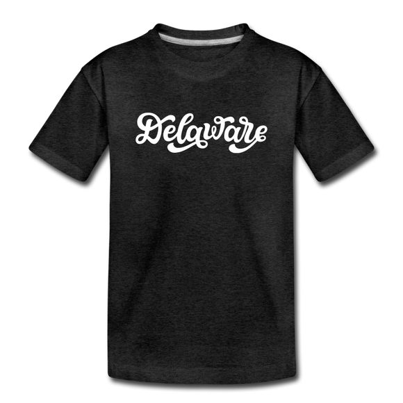 Delaware Toddler T-Shirt - Hand Lettered Delaware Toddler Tee - charcoal gray