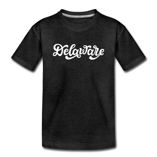 Delaware Toddler T-Shirt - Hand Lettered Delaware Toddler Tee - charcoal gray