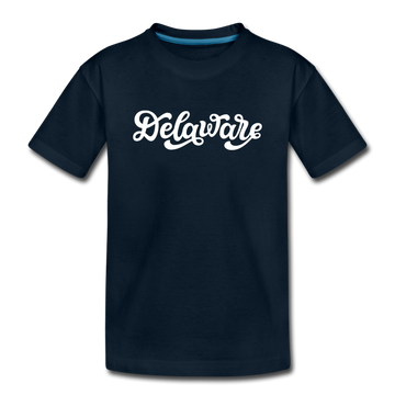 Delaware Toddler T-Shirt - Hand Lettered Delaware Toddler Tee - deep navy