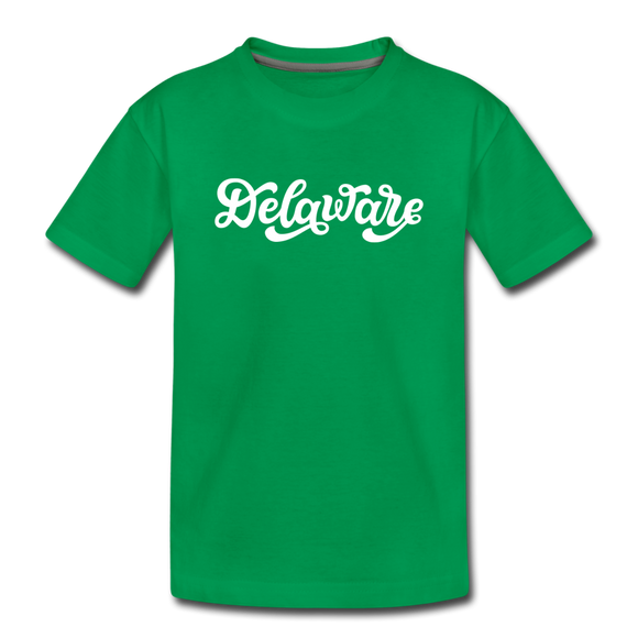 Delaware Toddler T-Shirt - Hand Lettered Delaware Toddler Tee - kelly green