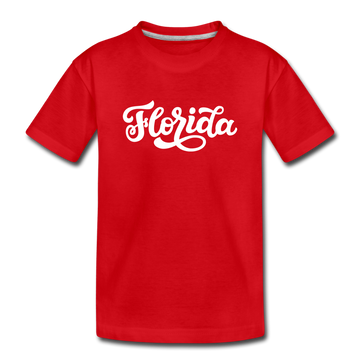 Florida Toddler T-Shirt - Hand Lettered Florida Toddler Tee - red