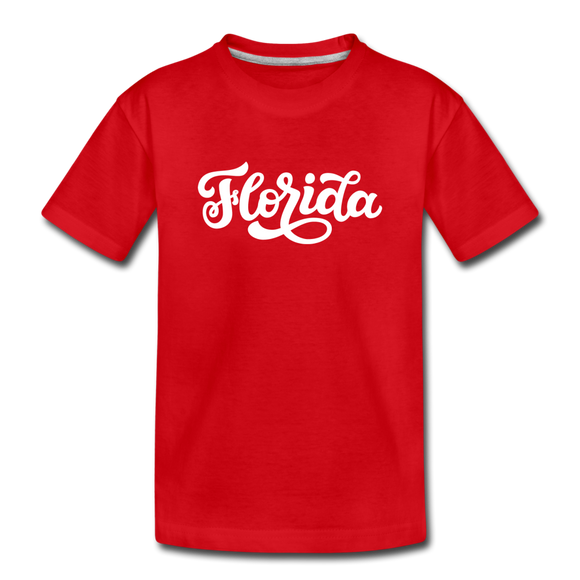 Florida Toddler T-Shirt - Hand Lettered Florida Toddler Tee - red
