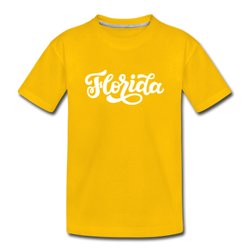 Florida Toddler T-Shirt - Hand Lettered Florida Toddler Tee - sun yellow
