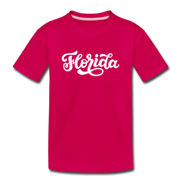 Florida Toddler T-Shirt - Hand Lettered Florida Toddler Tee - dark pink