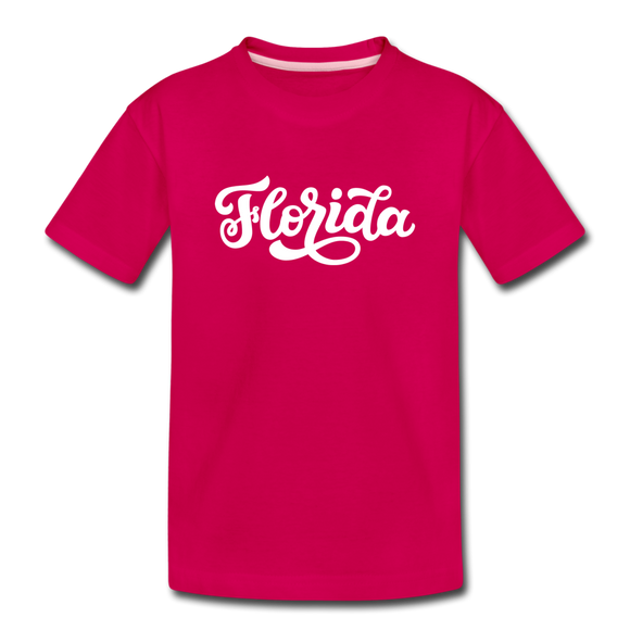 Florida Toddler T-Shirt - Hand Lettered Florida Toddler Tee - dark pink