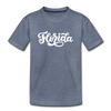 Florida Toddler T-Shirt - Hand Lettered Florida Toddler Tee - heather blue