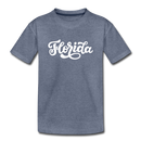 Florida Toddler T-Shirt - Hand Lettered Florida Toddler Tee - heather blue