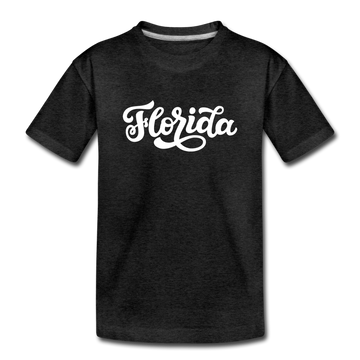 Florida Toddler T-Shirt - Hand Lettered Florida Toddler Tee - charcoal gray