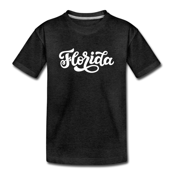 Florida Toddler T-Shirt - Hand Lettered Florida Toddler Tee - charcoal gray