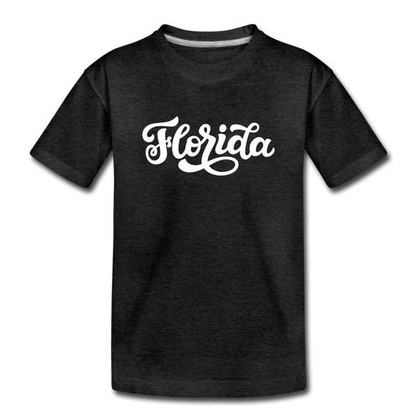 Florida Toddler T-Shirt - Hand Lettered Florida Toddler Tee - charcoal gray
