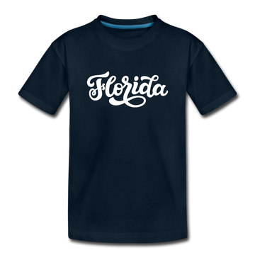 Florida Toddler T-Shirt - Hand Lettered Florida Toddler Tee - deep navy