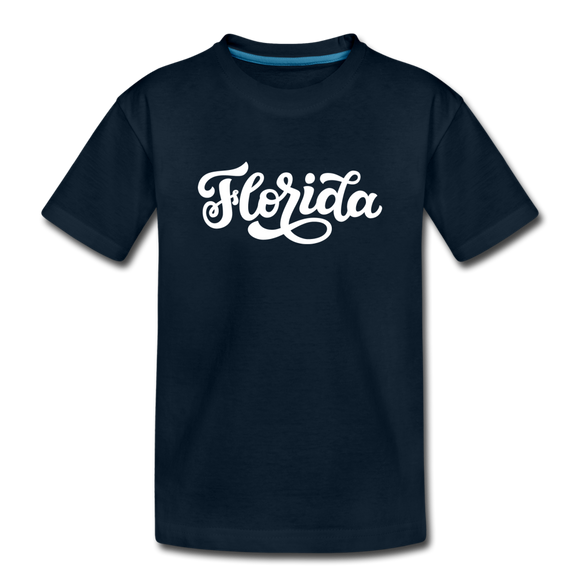 Florida Toddler T-Shirt - Hand Lettered Florida Toddler Tee - deep navy