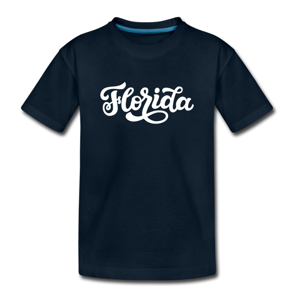 Florida Toddler T-Shirt - Hand Lettered Florida Toddler Tee - deep navy