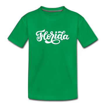 Florida Toddler T-Shirt - Hand Lettered Florida Toddler Tee - kelly green