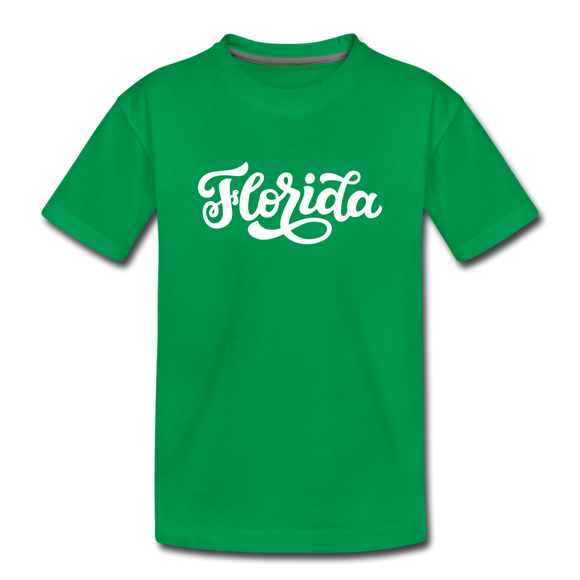 Florida Toddler T-Shirt - Hand Lettered Florida Toddler Tee - kelly green