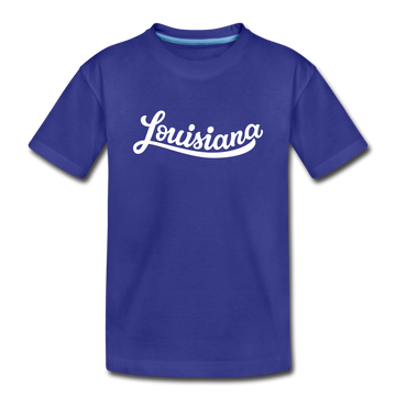 Louisiana Toddler T-Shirt - Hand Lettered Louisiana Toddler Tee - royal blue