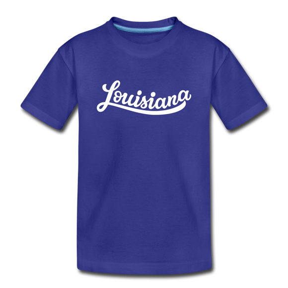 Louisiana Toddler T-Shirt - Hand Lettered Louisiana Toddler Tee - royal blue