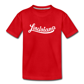 Louisiana Toddler T-Shirt - Hand Lettered Louisiana Toddler Tee - red