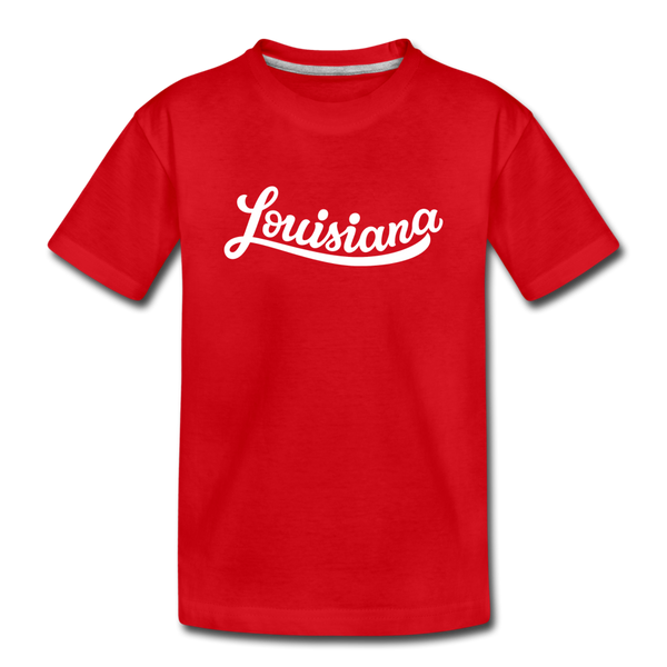 Louisiana Toddler T-Shirt - Hand Lettered Louisiana Toddler Tee - red