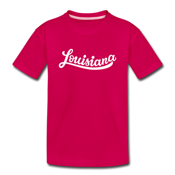 Louisiana Toddler T-Shirt - Hand Lettered Louisiana Toddler Tee - dark pink