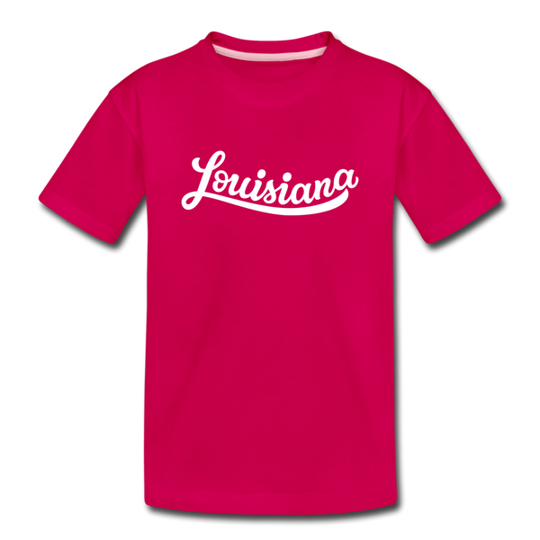 Louisiana Toddler T-Shirt - Hand Lettered Louisiana Toddler Tee - dark pink