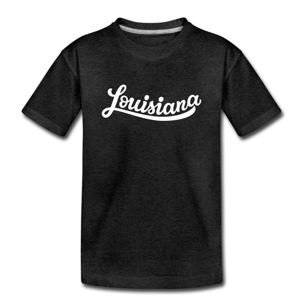 Louisiana Toddler T-Shirt - Hand Lettered Louisiana Toddler Tee - charcoal gray
