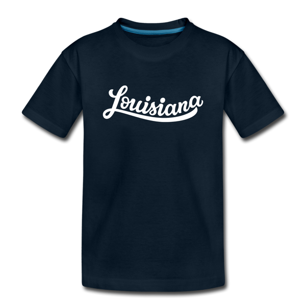 Louisiana Toddler T-Shirt - Hand Lettered Louisiana Toddler Tee - deep navy