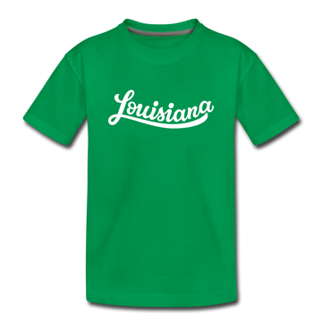 Louisiana Toddler T-Shirt - Hand Lettered Louisiana Toddler Tee - kelly green