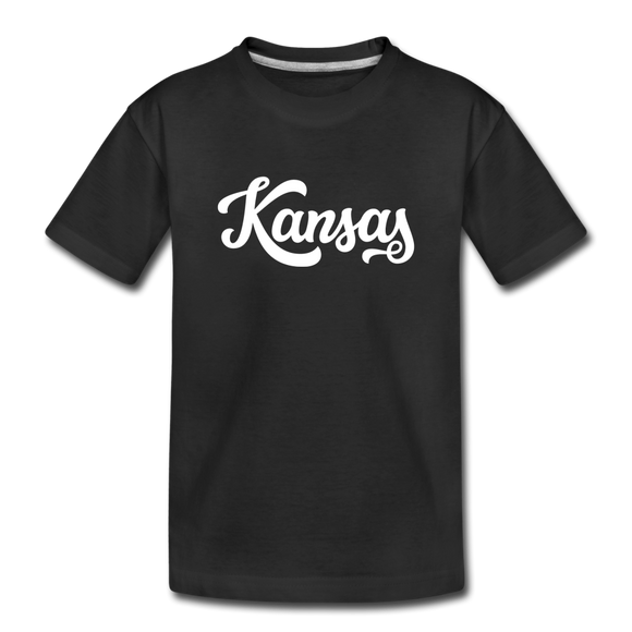 Kansas Toddler T-Shirt - Hand Lettered Kansas Toddler Tee - black