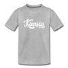 Kansas Toddler T-Shirt - Hand Lettered Kansas Toddler Tee - heather gray