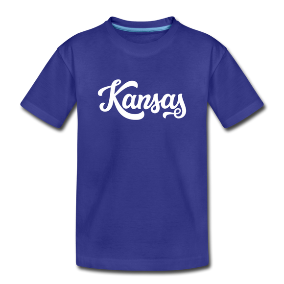 Kansas Toddler T-Shirt - Hand Lettered Kansas Toddler Tee - royal blue