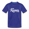 Kansas Toddler T-Shirt - Hand Lettered Kansas Toddler Tee - royal blue