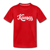 Kansas Toddler T-Shirt - Hand Lettered Kansas Toddler Tee - red