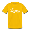 Kansas Toddler T-Shirt - Hand Lettered Kansas Toddler Tee - sun yellow