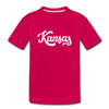 Kansas Toddler T-Shirt - Hand Lettered Kansas Toddler Tee - dark pink