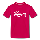 Kansas Toddler T-Shirt - Hand Lettered Kansas Toddler Tee - dark pink