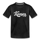 Kansas Toddler T-Shirt - Hand Lettered Kansas Toddler Tee - charcoal gray