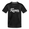 Kansas Toddler T-Shirt - Hand Lettered Kansas Toddler Tee - charcoal gray