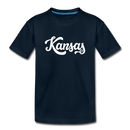 Kansas Toddler T-Shirt - Hand Lettered Kansas Toddler Tee - deep navy