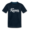 Kansas Toddler T-Shirt - Hand Lettered Kansas Toddler Tee - deep navy