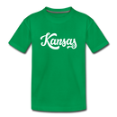 Kansas Toddler T-Shirt - Hand Lettered Kansas Toddler Tee - kelly green