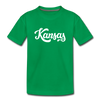 Kansas Toddler T-Shirt - Hand Lettered Kansas Toddler Tee - kelly green