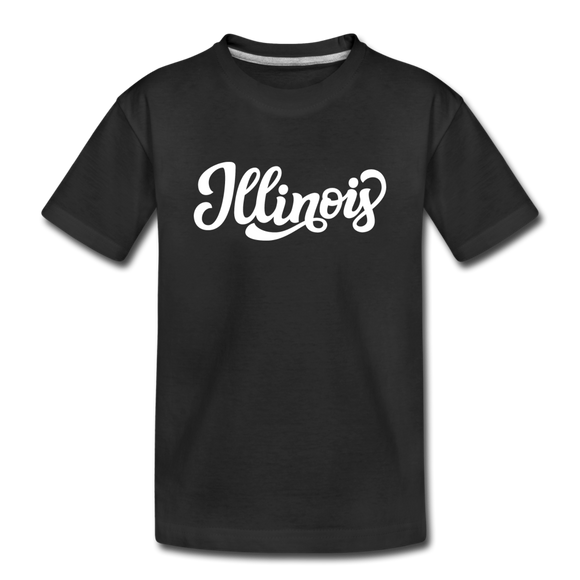 Illinois Toddler T-Shirt - Hand Lettered Illinois Toddler Tee - black