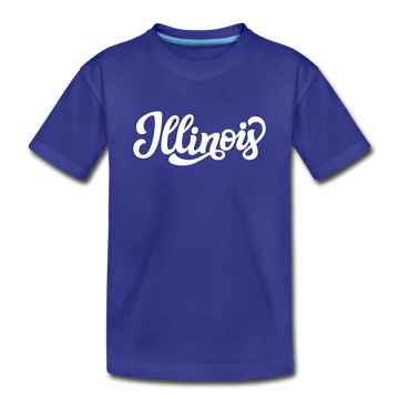 Illinois Toddler T-Shirt - Hand Lettered Illinois Toddler Tee - royal blue