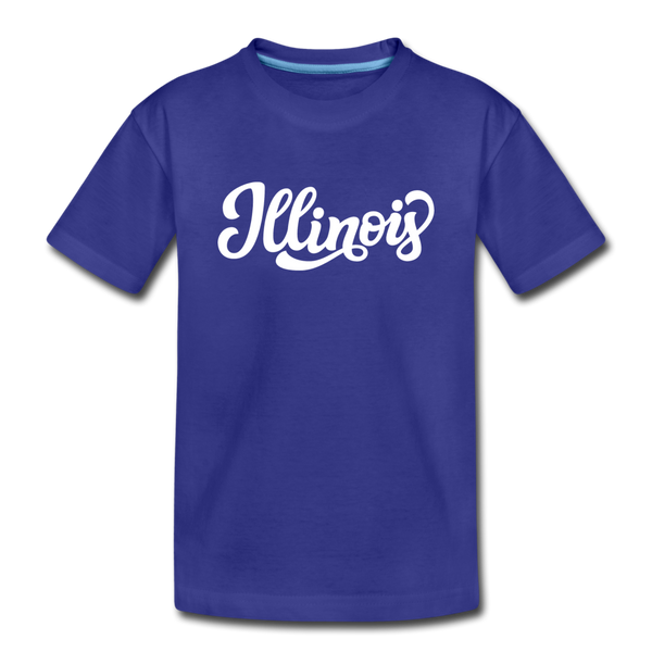 Illinois Toddler T-Shirt - Hand Lettered Illinois Toddler Tee - royal blue