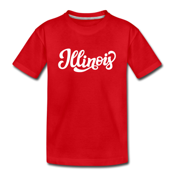 Illinois Toddler T-Shirt - Hand Lettered Illinois Toddler Tee - red