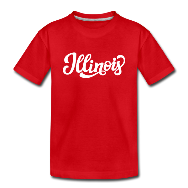 Illinois Toddler T-Shirt - Hand Lettered Illinois Toddler Tee - red
